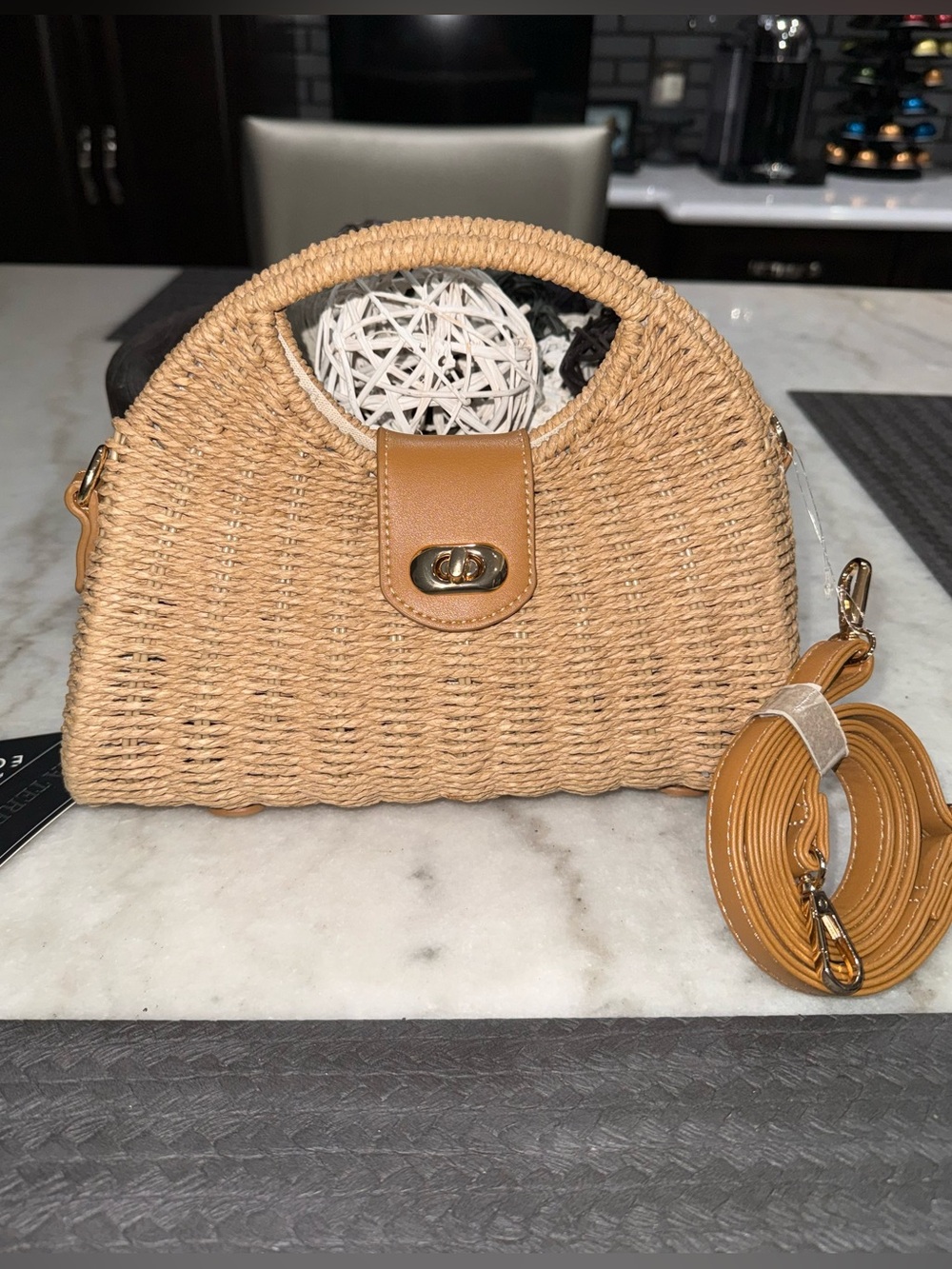 Straw/raffia handbag